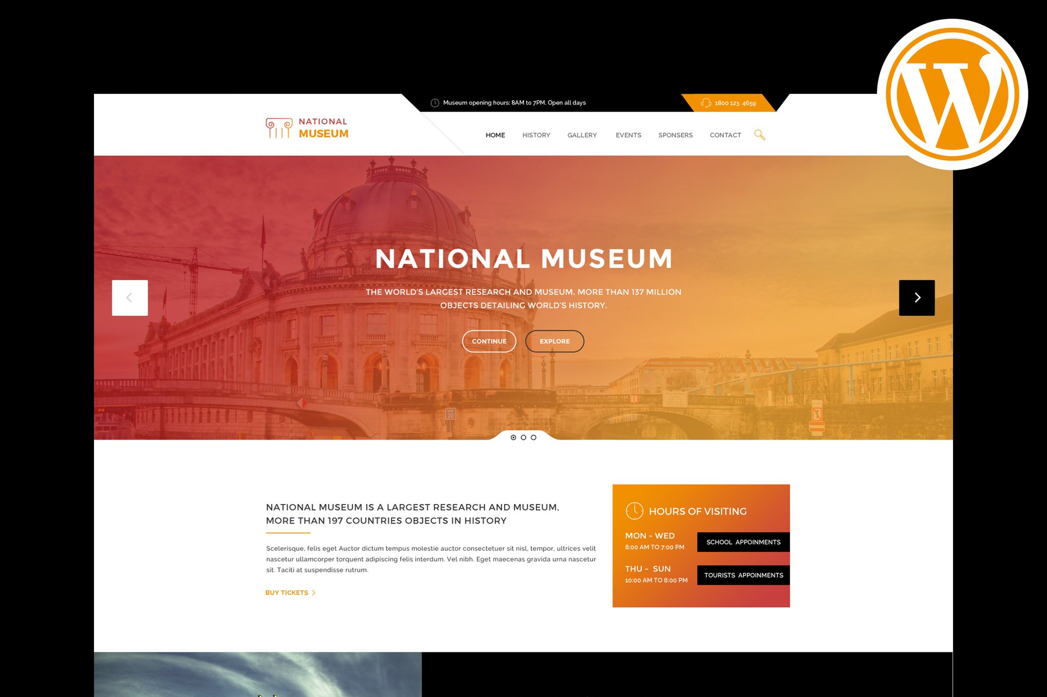 Museum – Responsive Wordpress Theme