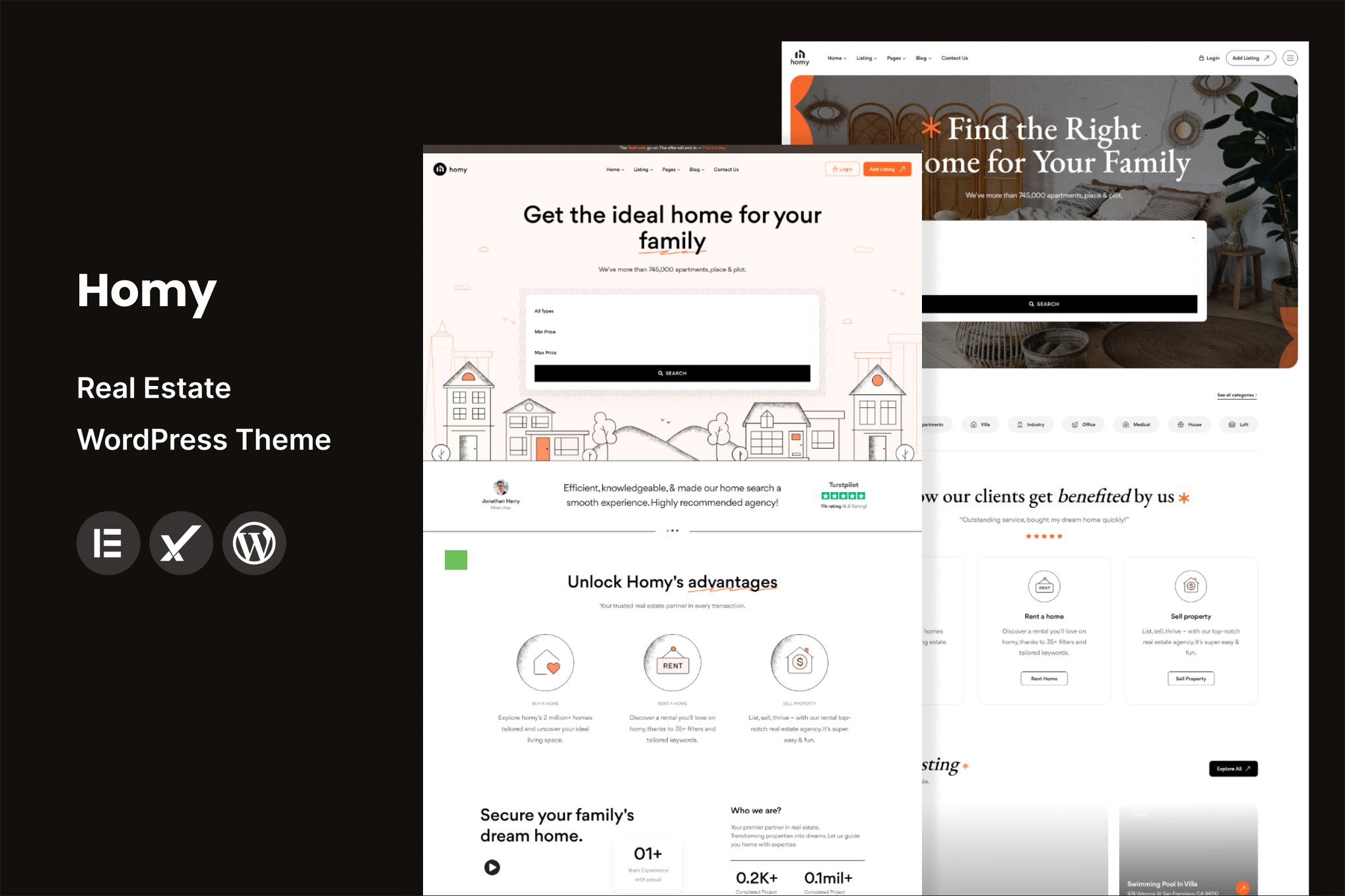 Homy – Real Estate Wordpress Theme