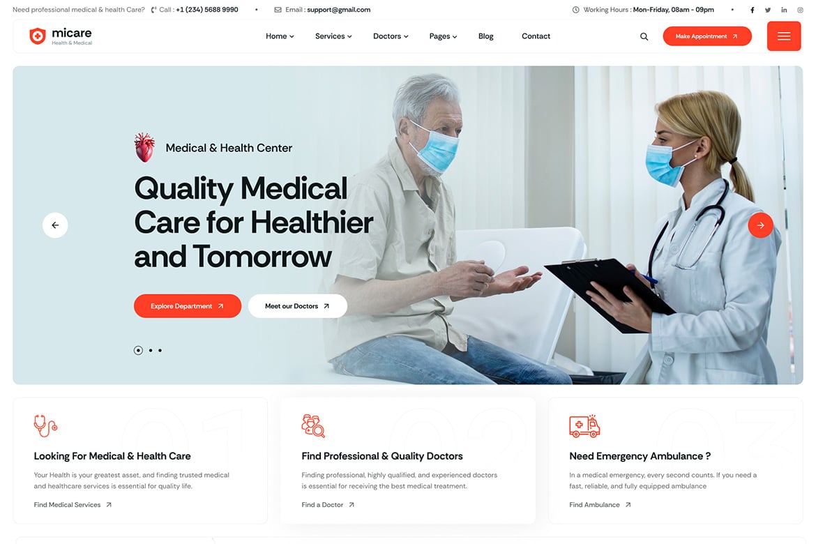 Micare – Medical And Health Care Wordpress Theme