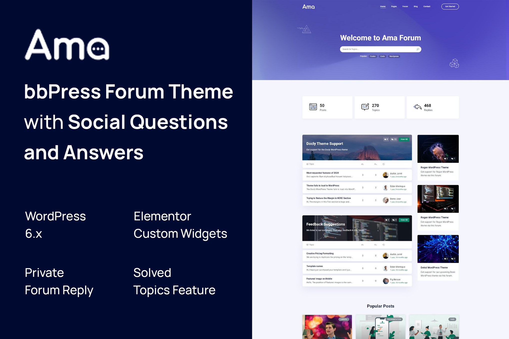 Ama – Bbpress Forum Wordpress Theme
