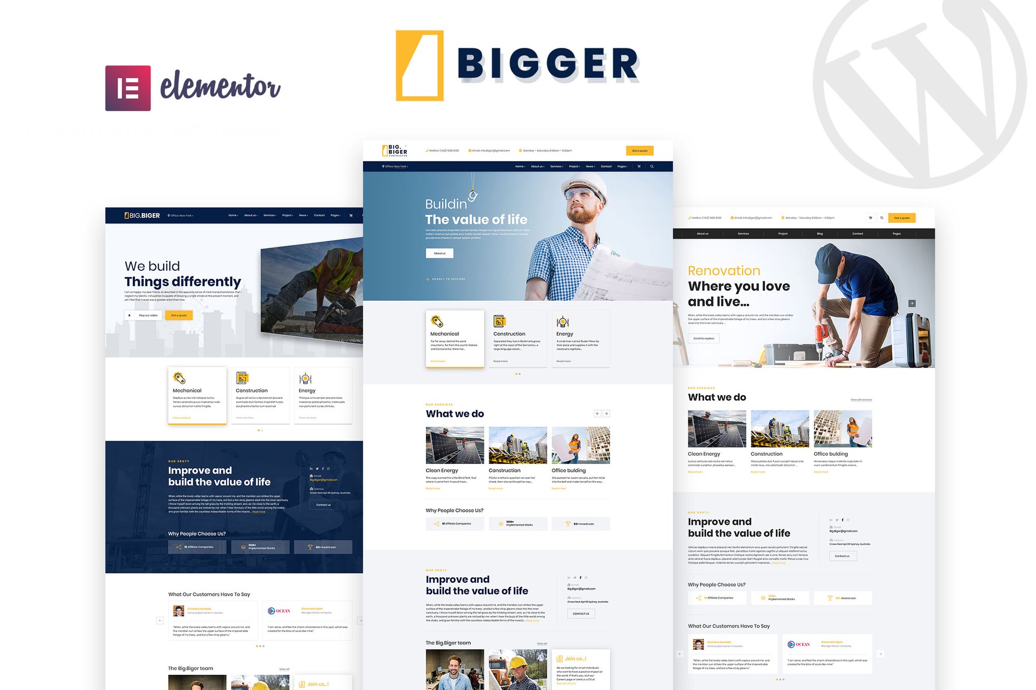 Bigger – Construction Wordpress Theme