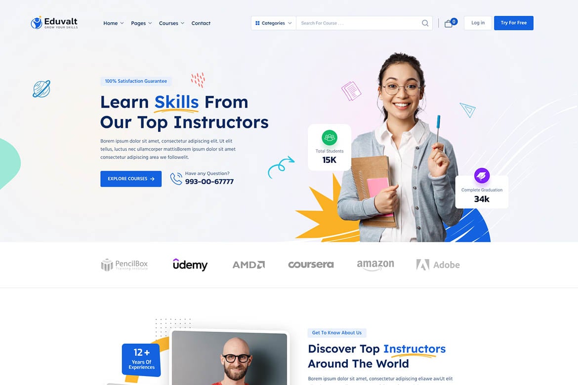 Eduvalt – Online Courses & Education Wordpress The