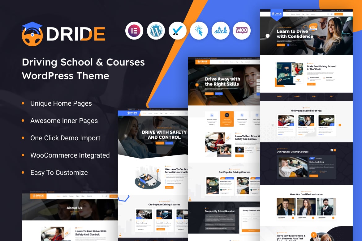 Dride – Driving School & Courses Wordpress Theme