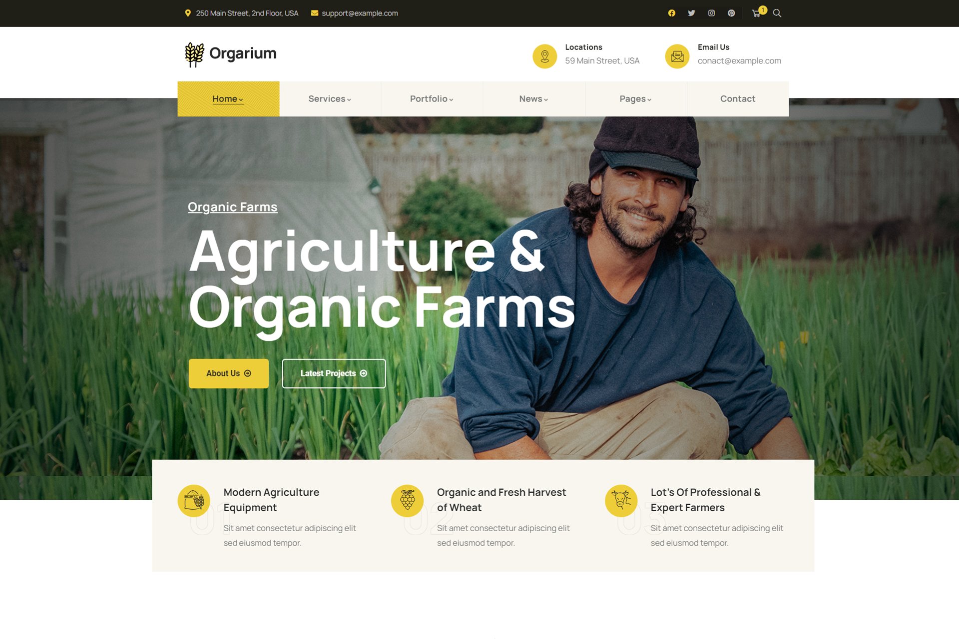 Orgarium – Agriculture & Organic Wordpress Theme