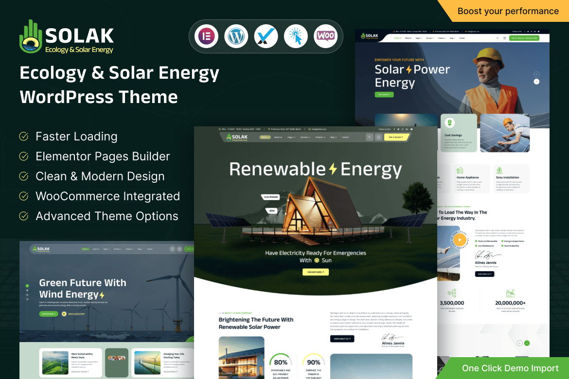 Solak – Ecology & Solar Energy Wordpress Theme