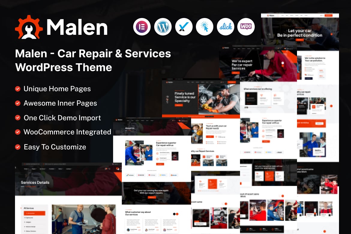 Malen – Car Service & Repair Wordpress Theme