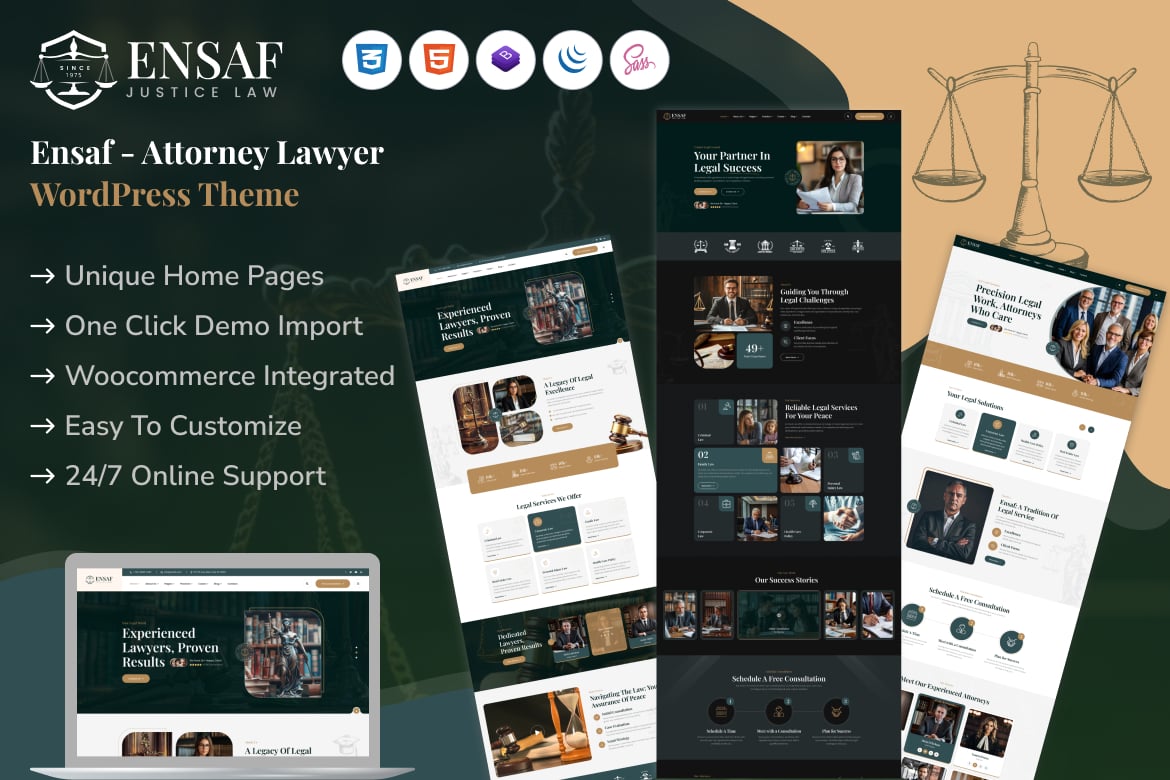 Ensaf – Attorney Lawyer Wordpress Theme