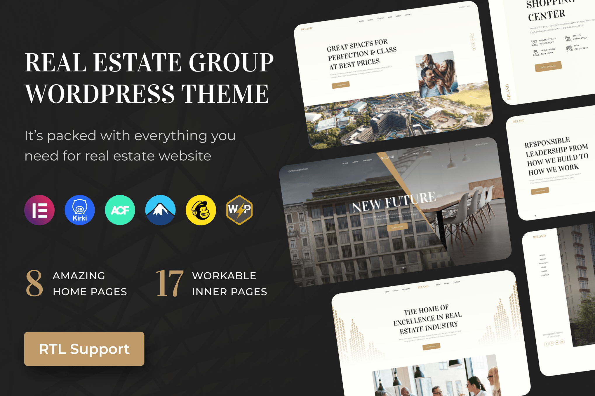 Real Estate Group Wordpress Theme + Rtl