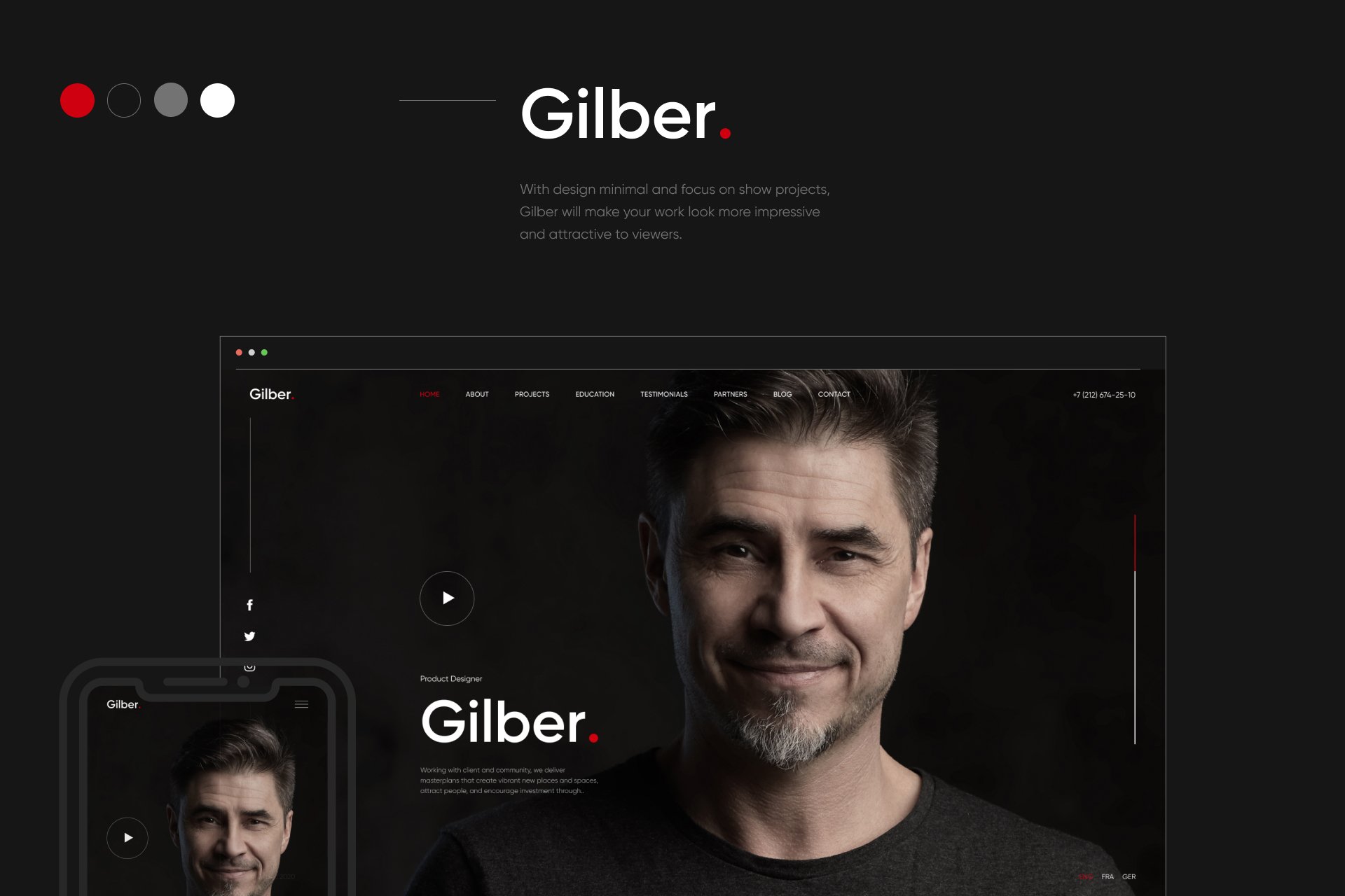 Gilber – Personal Cv/Resume Wordpress Theme
