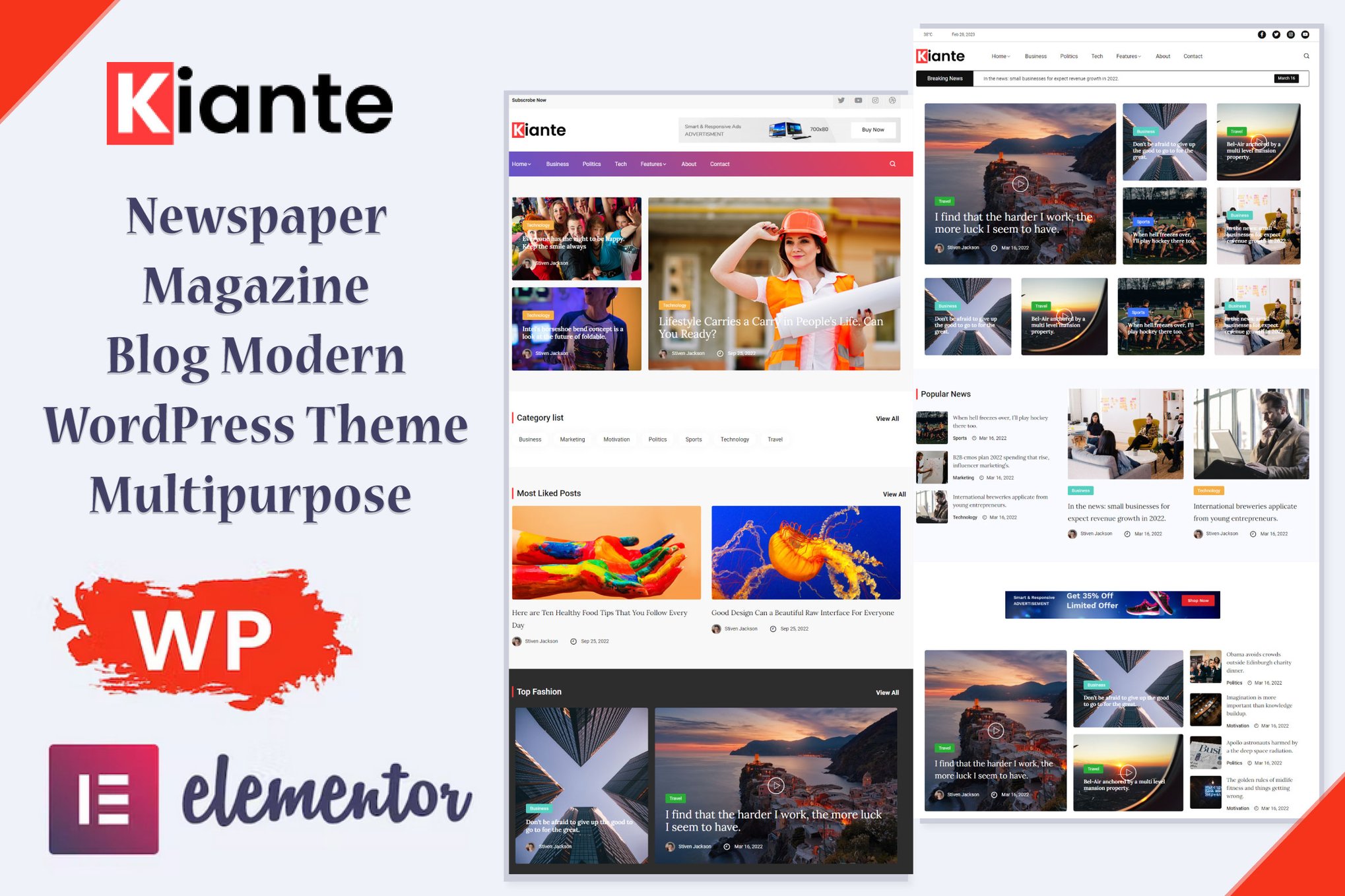 Kiante – Newspaper Magazine Blog Modern Wordpress